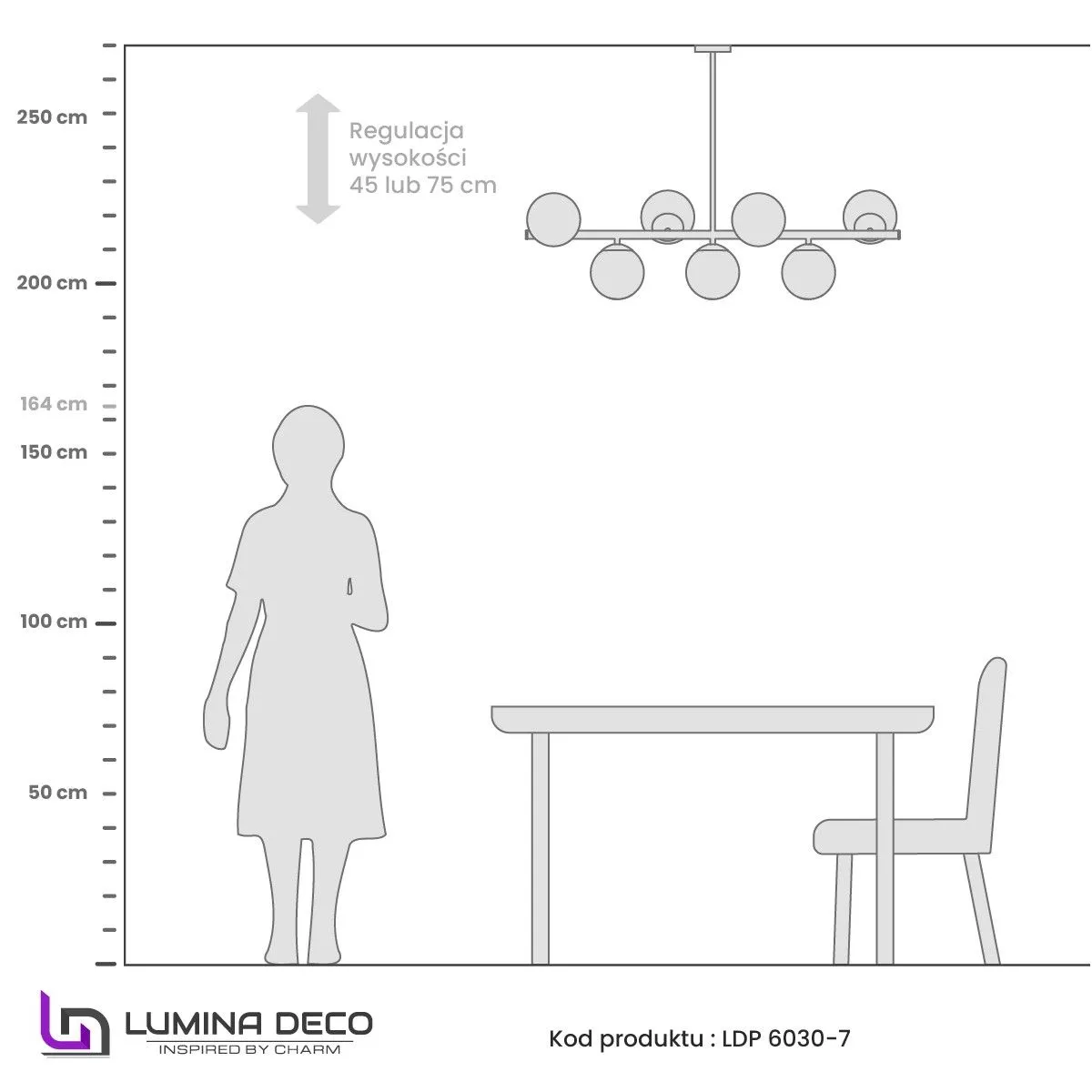 Люстра на штанге Lumina Deco Fredica LDP 6030-7 MD