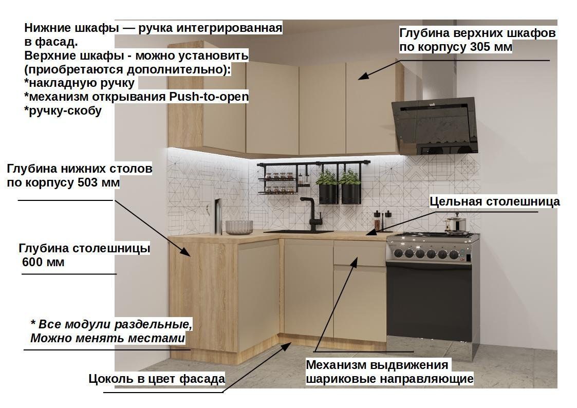 Мини кухня Пикрит Лайн 1200х1400 (арт.4)