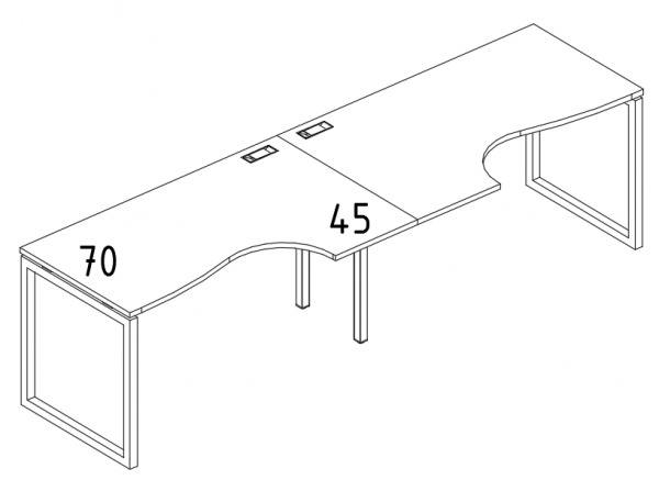 Рабочая станция 320x90x75 Классика на металлокаркасе Юнитекс QUATTRO А4 4 045-2