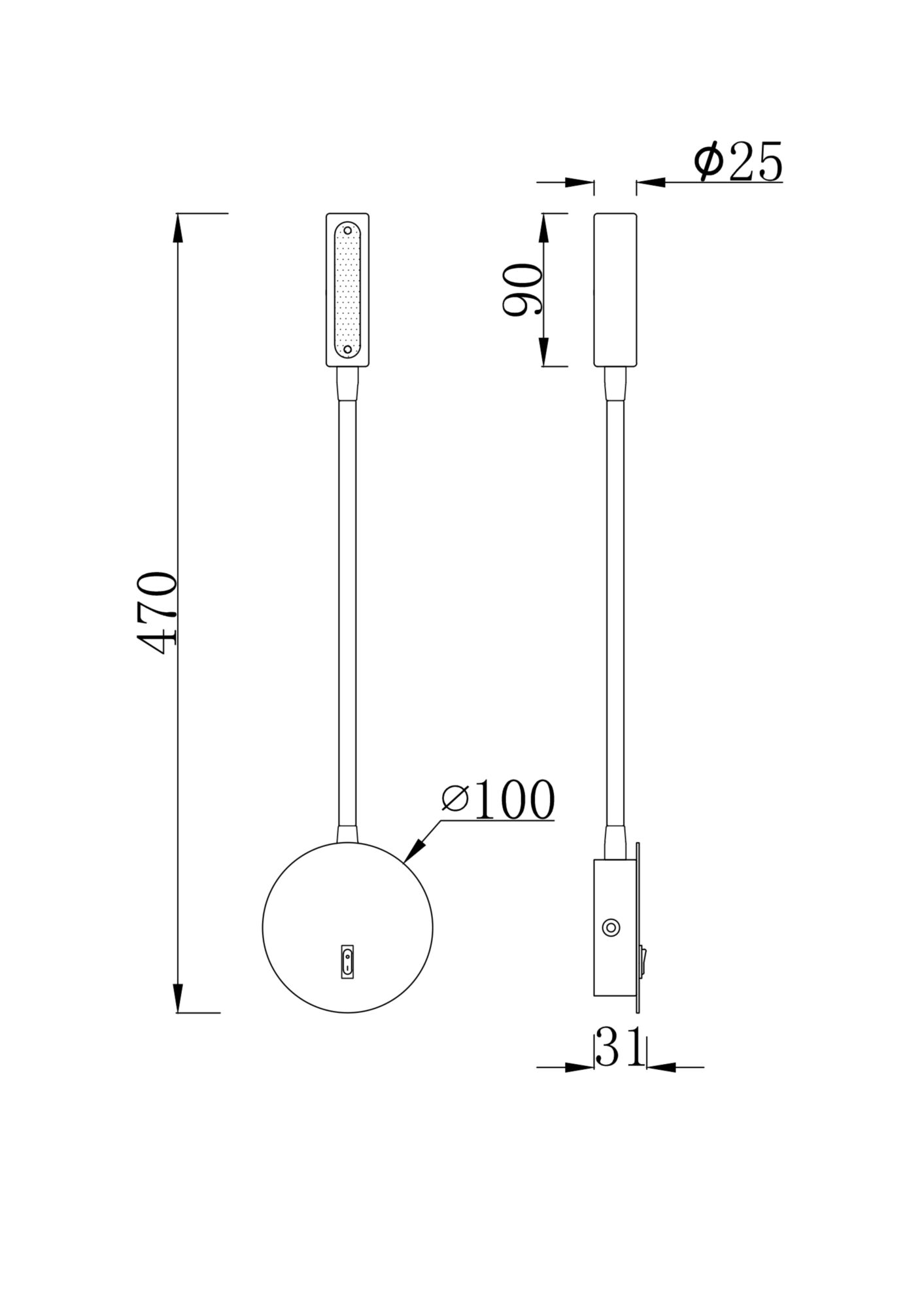 Бра Maytoni Technical Stem C035WL-L3W3K