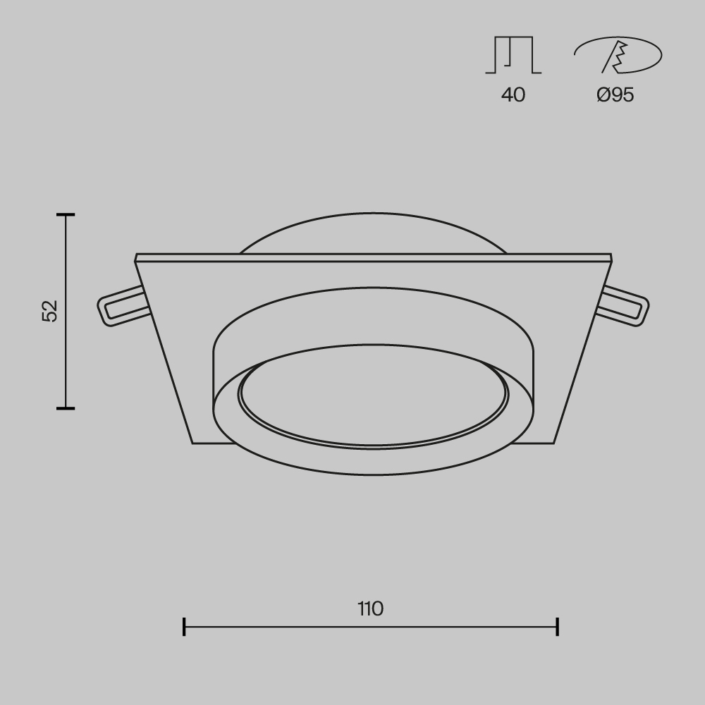 Точечный встраиваемый светильник Maytoni Hoop DL086-GX53-SQ-W