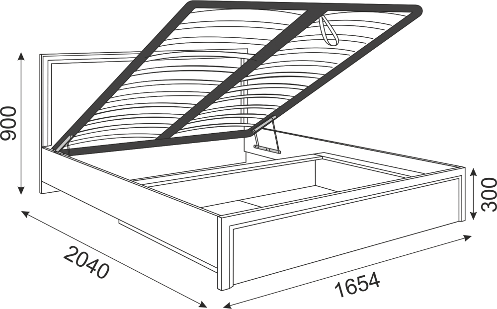 Кровать стандарт Беатрис М08 с подъемным механизмом Орех