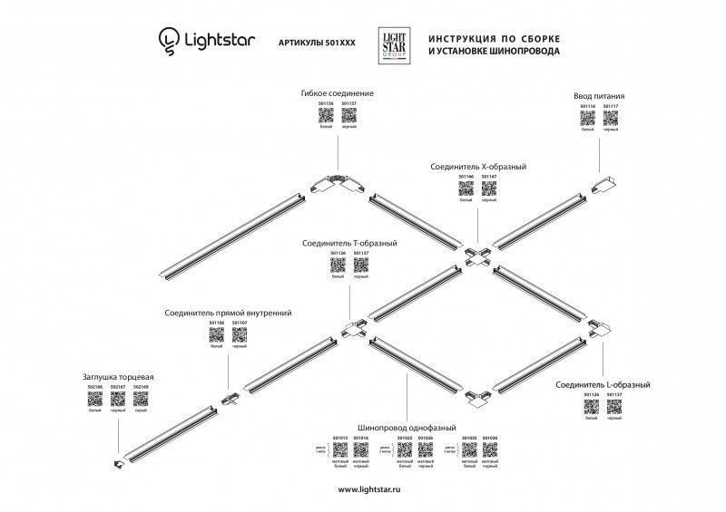 Коннектор Lightstar Track 1 black in 501127