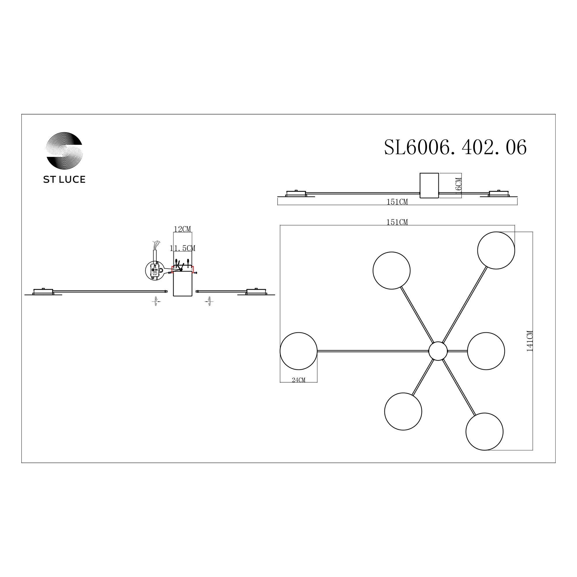 Накладная люстра ST LUCE Tondo SL6006.402.06