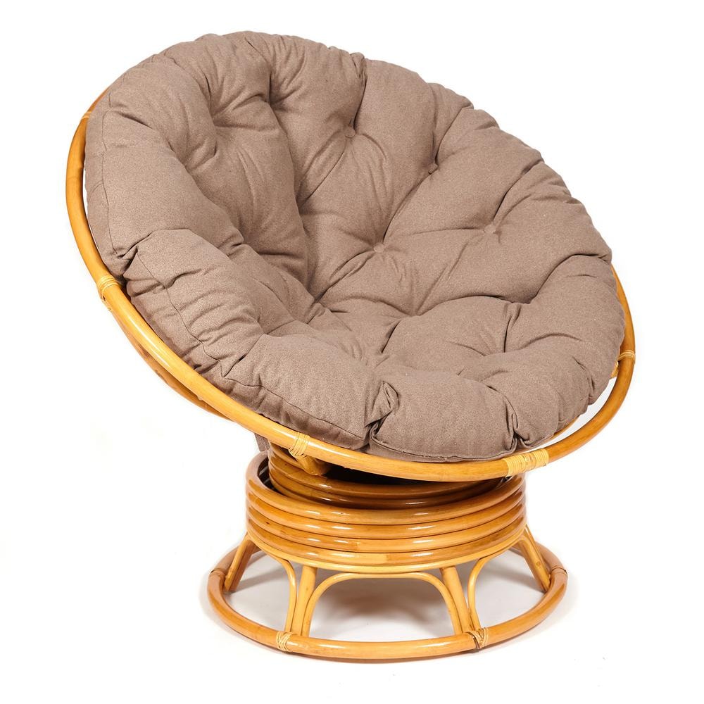 Кресло-качалка PAPASAN 23/01 W с подушкой мед экошерсть коричневый