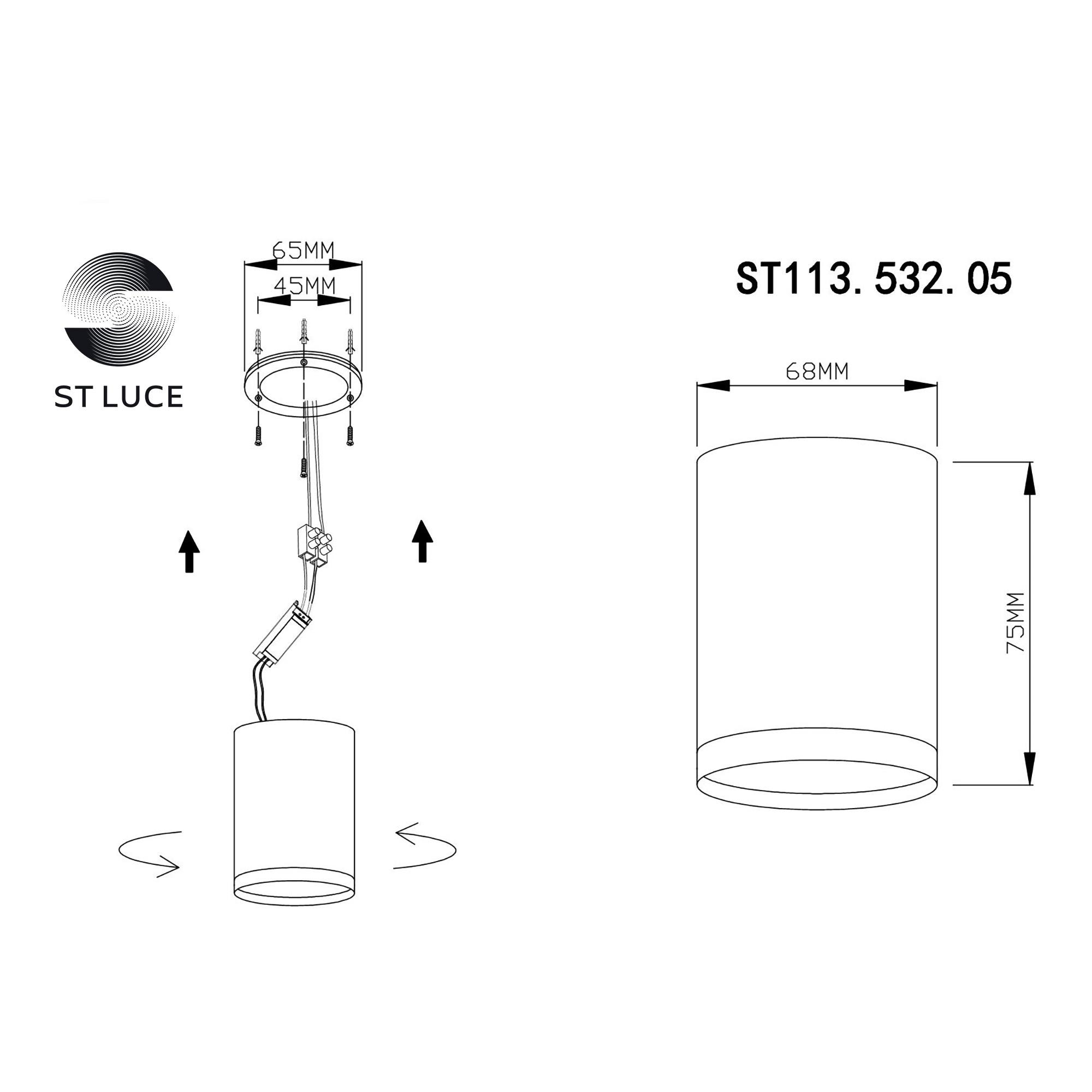 Точечный накладной светильник ST LUCE RENE ST113.532.05