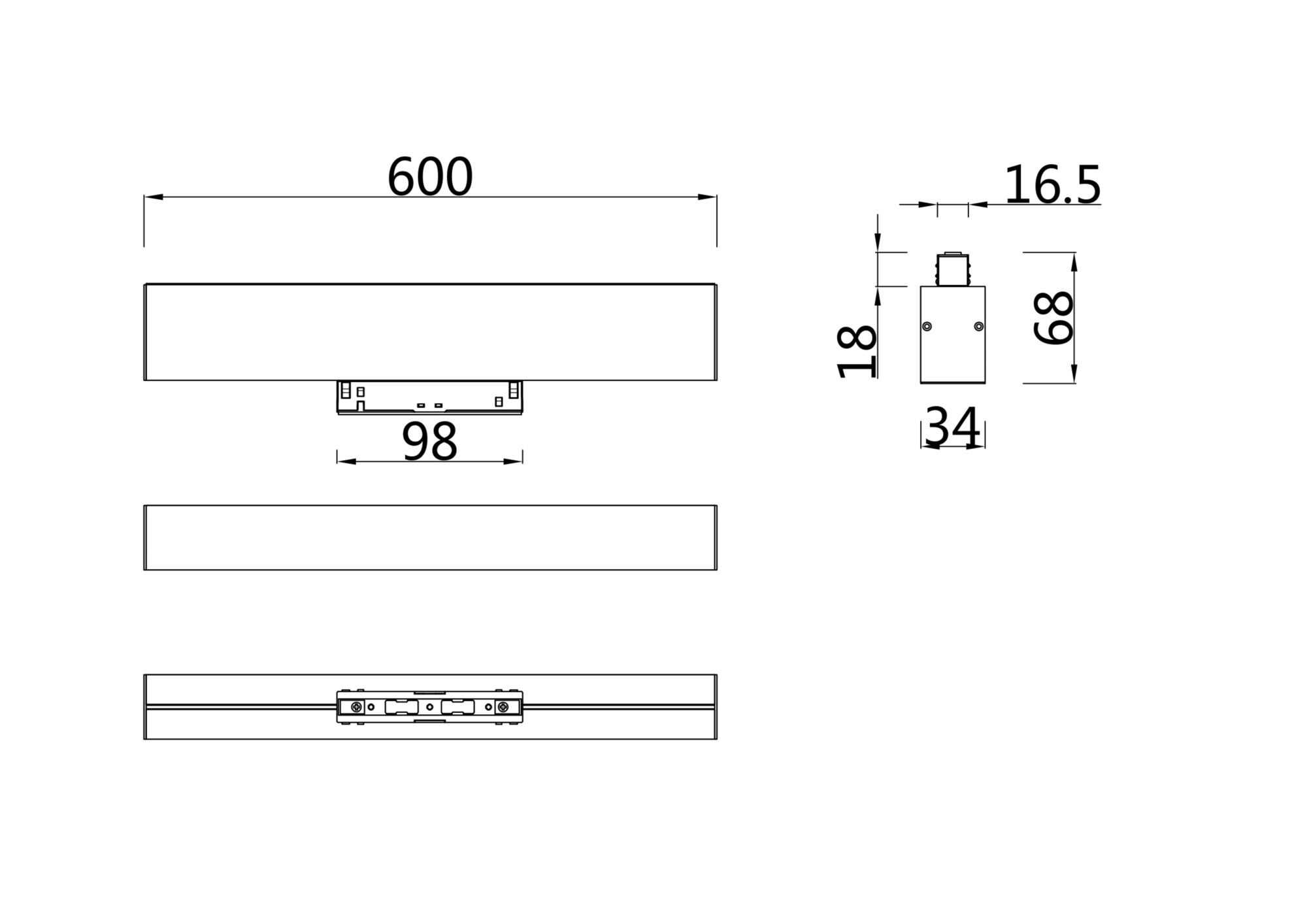 Светильник для магнитного шинопровода Maytoni Technical BASIS TR012-2-20W4K-B