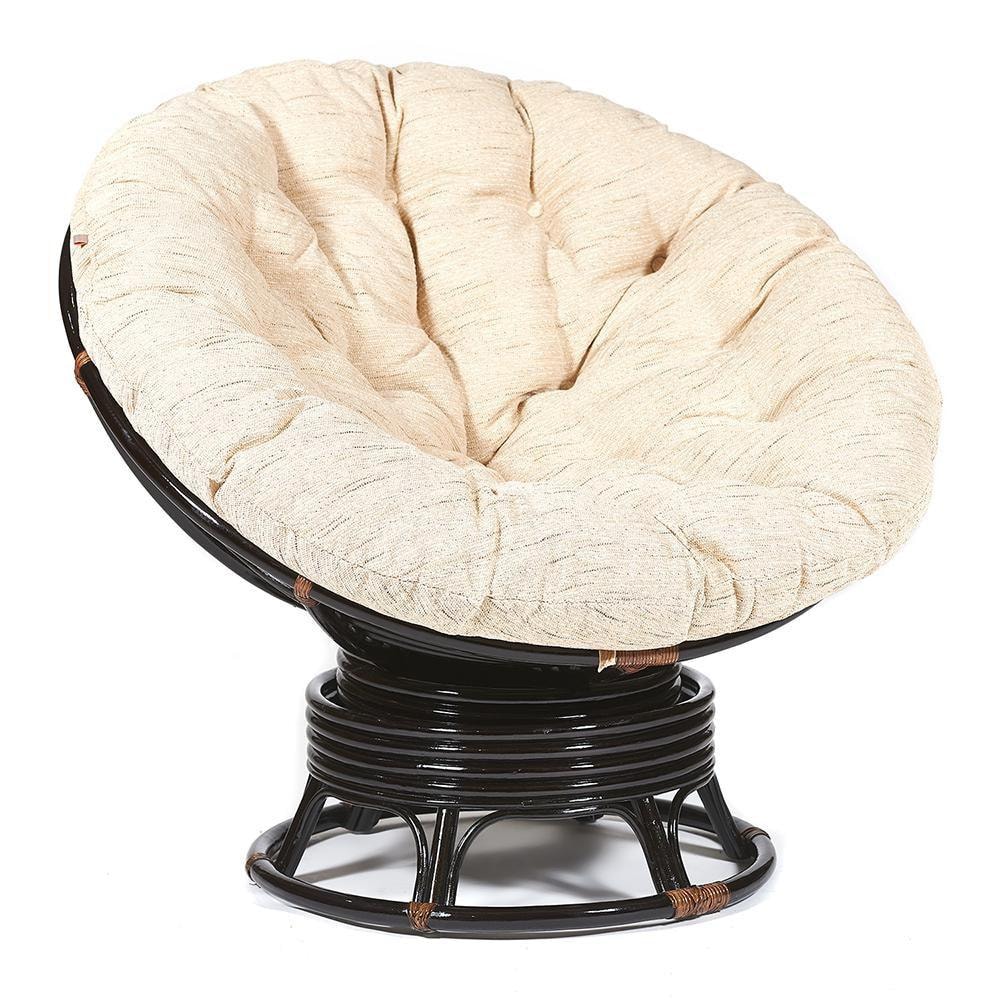 Кресло-качалка PAPASAN 23/01 W с подушкой Antique brown ткань старт