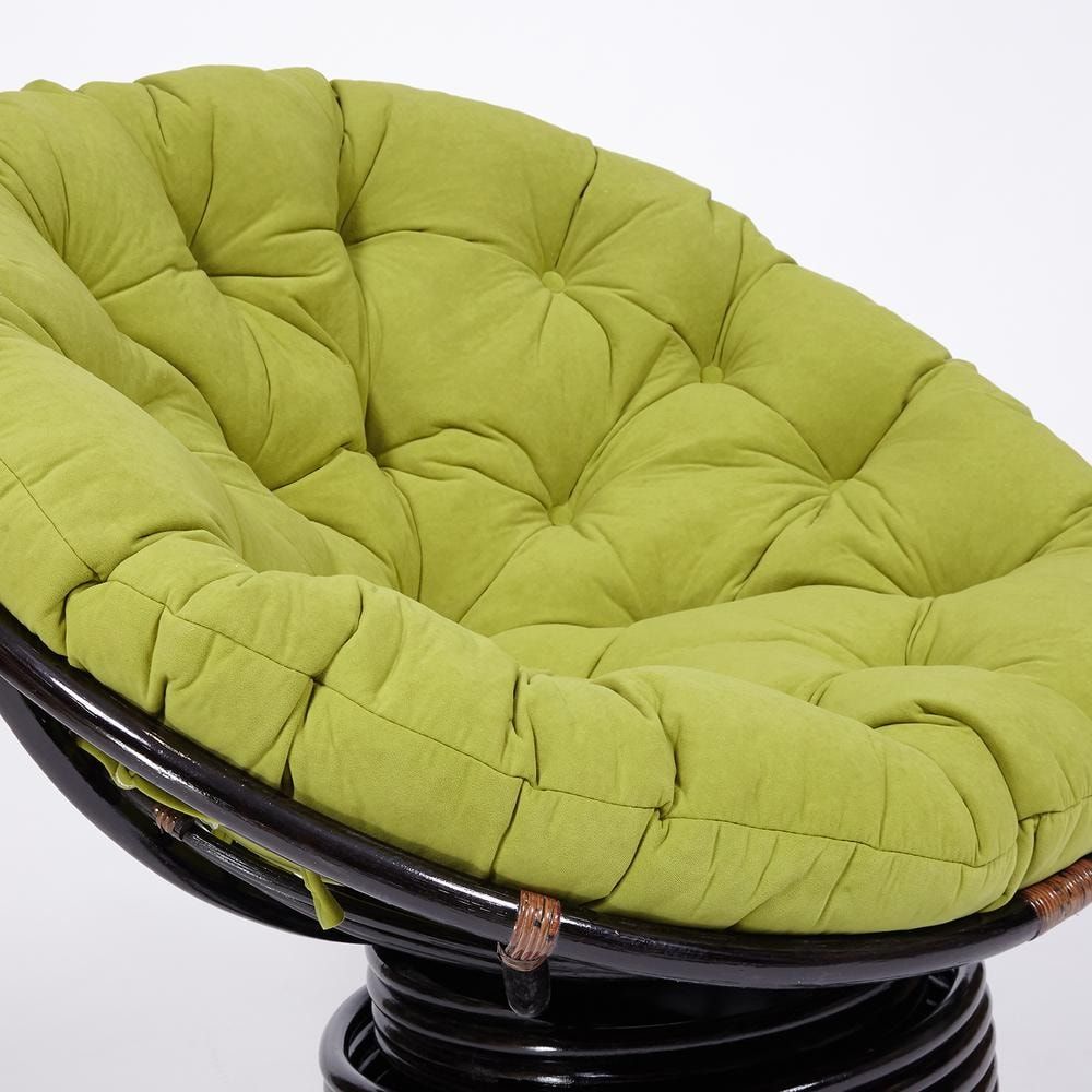 Кресло-качалка PAPASAN 23/01 W с подушкой Antique brown флок олива