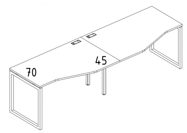 Рабочая станция 320x90x75 Техно на металлокаркасе Юнитекс QUATTRO А4 4 065-2