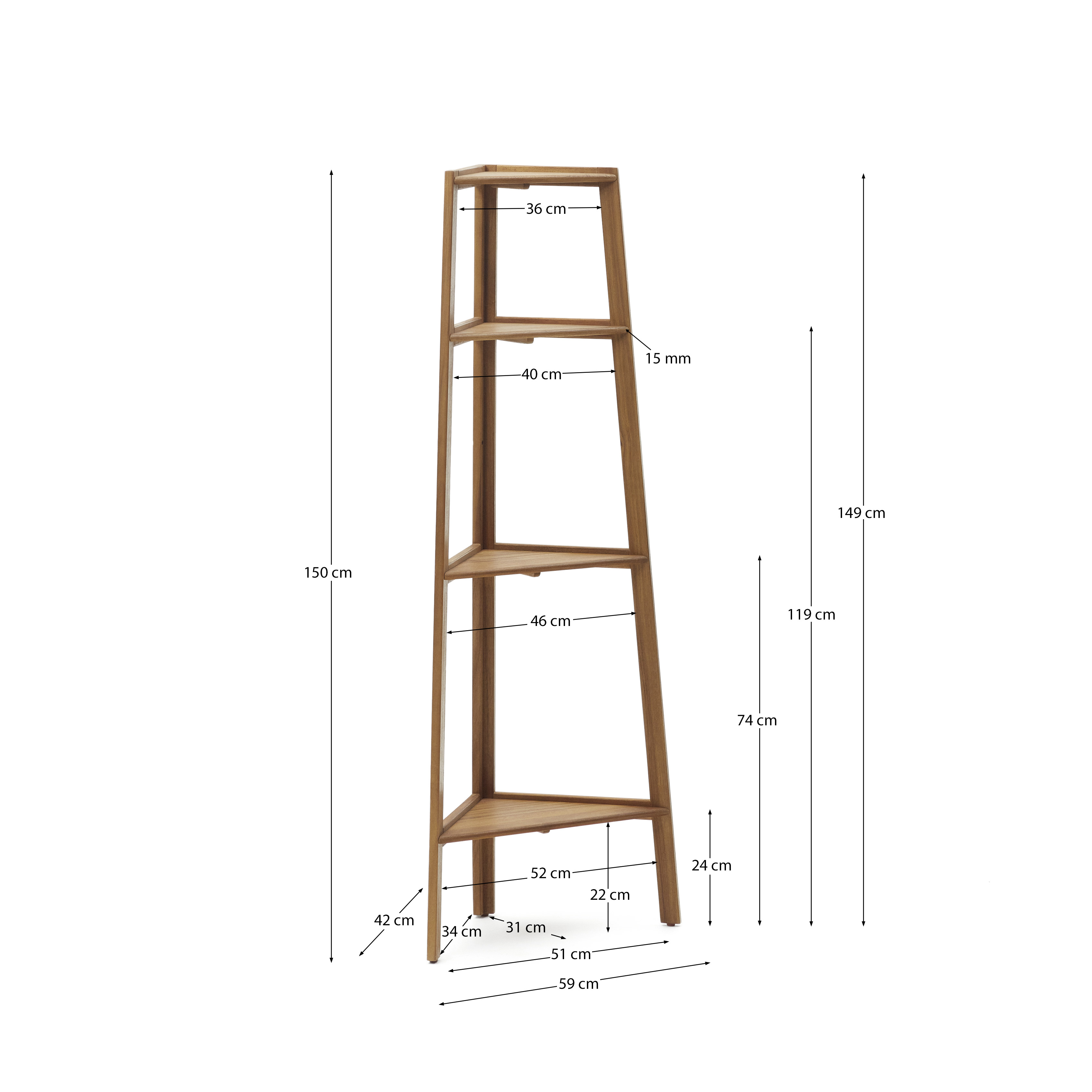 Уличный стеллаж La Forma Victora массив акации 42 x 150 157305