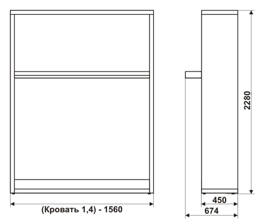 Откидная кровать Smart K 1400