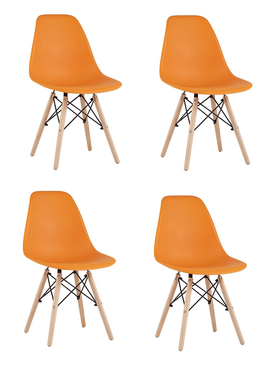 Комплект стульев Eames Style DSW оранжевый x4 шт