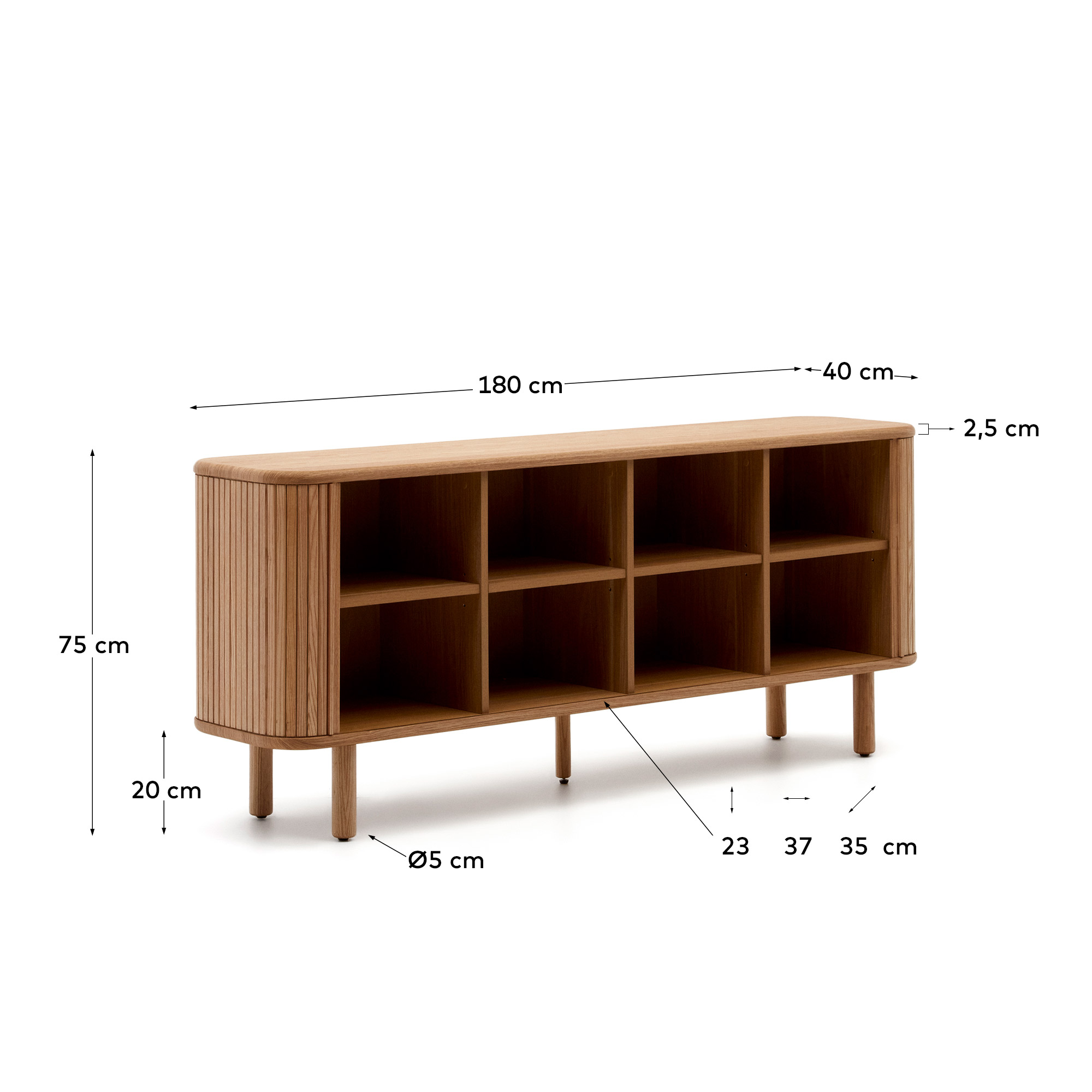 Сервант La Forma Mailen 2 дверцы шпон ясеня натуральная отделка 180 x 75 см 178190