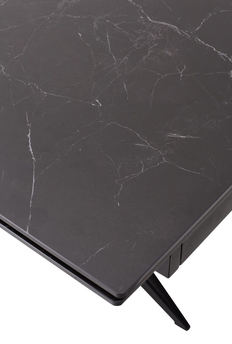 Стол FORIO 160 MATT BLACK MARBLE SINTERED STONE BLACK