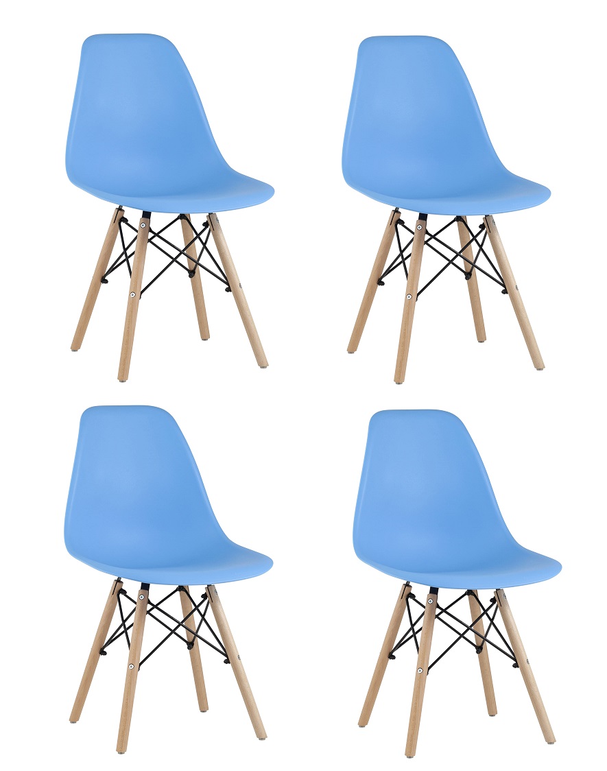 Комплект стульев Eames Style DSW голубой x4 шт