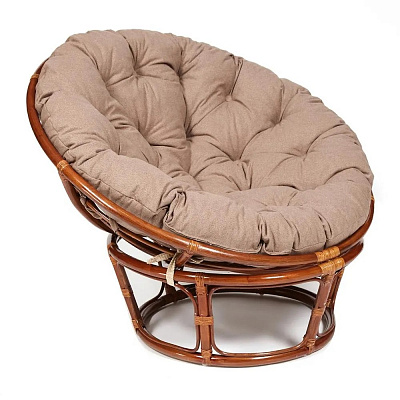 Кресло PAPASAN 23/01 W с подушкой орех Pecan экошерсть коричневый