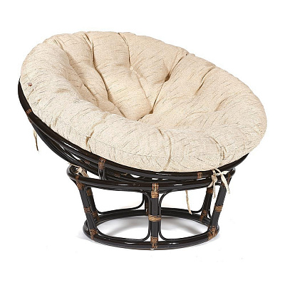 Кресло PAPASAN / ПАПАСАН 23/01 W с подушкой Antique brown ткань старт