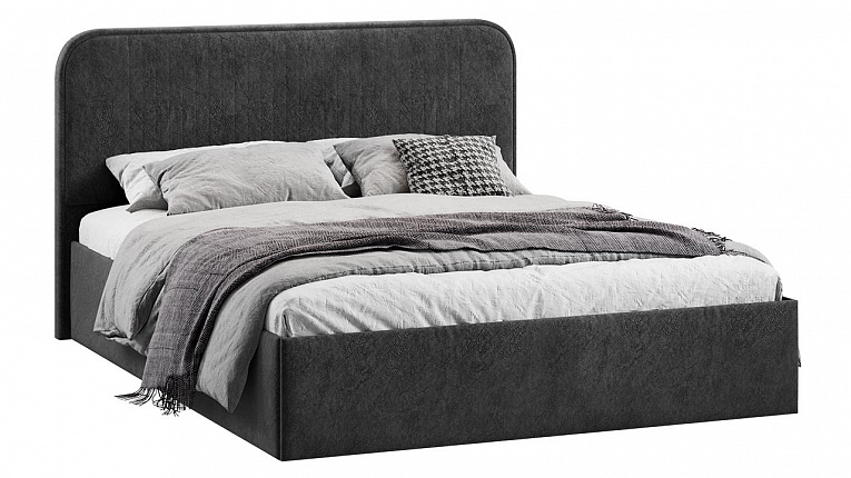 Кровать 160х200 c подъемным механизмом Тиффани микровелюр Wellmart Graphite Трия