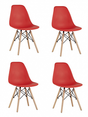 Комплект стульев Eames Style DSW красный x4 шт