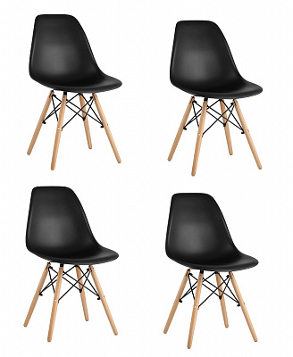 Комплект стульев Eames Style DSW черный x4 шт