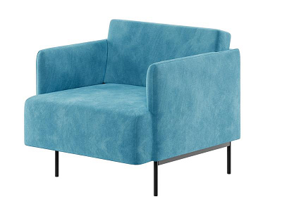 Диван офисный Рива Стенли одноместный STN-1 Teddy 133 / Черный