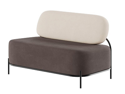 Диван двухместный Рива Джайв JVE-2 Velvet lux 58 / Velvet lux 100 / Черный